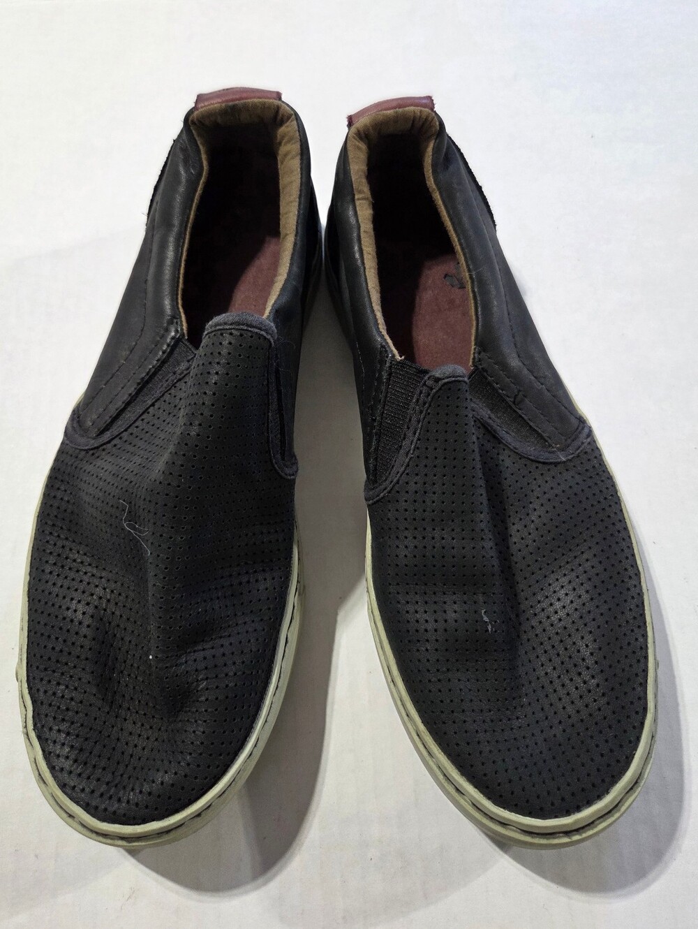 Men's Black Slip-On Perforated Casual Shoes